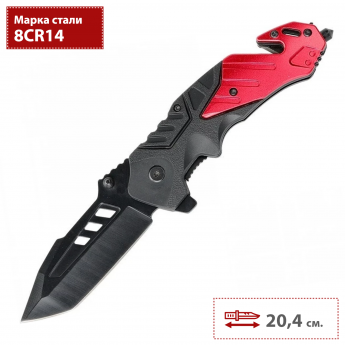 Нож складной GANZO G629-RD черный/красный
